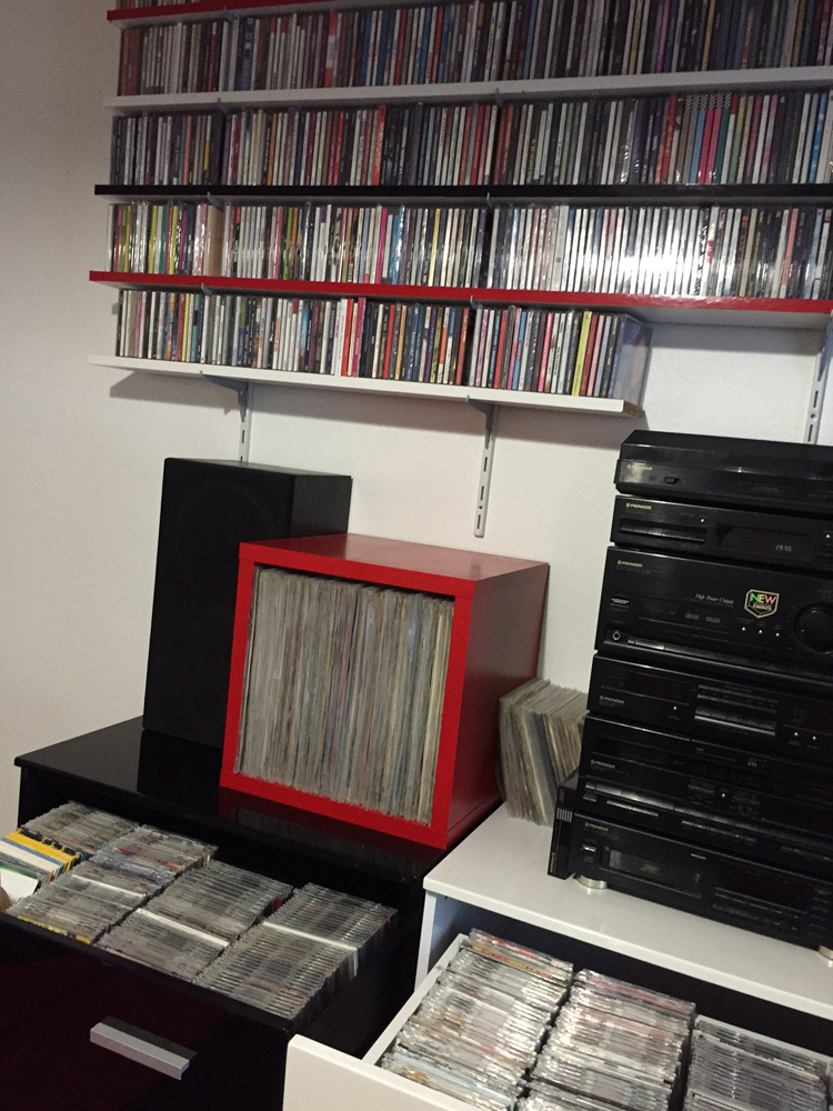 Vue de la collection de disques de Krystophe